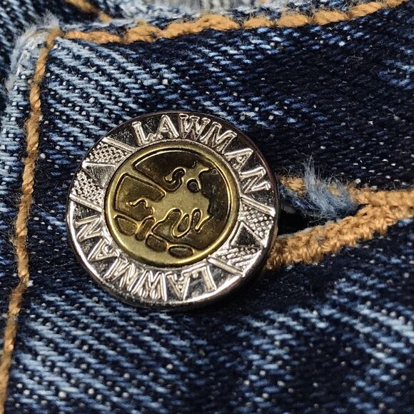80s LAWMAN WESTERN Jean Women 1(24x34) Slim Fit Long Inseam Button Leg Vintage - Picture 12 of 16